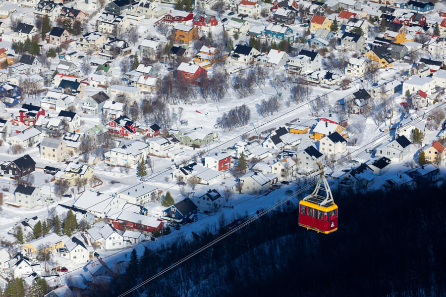 Tromso Cable Car With Northern Lights Image