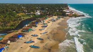 Aerial view of Varkala Beach