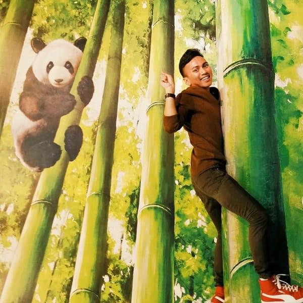 Pose with the Panda's painting