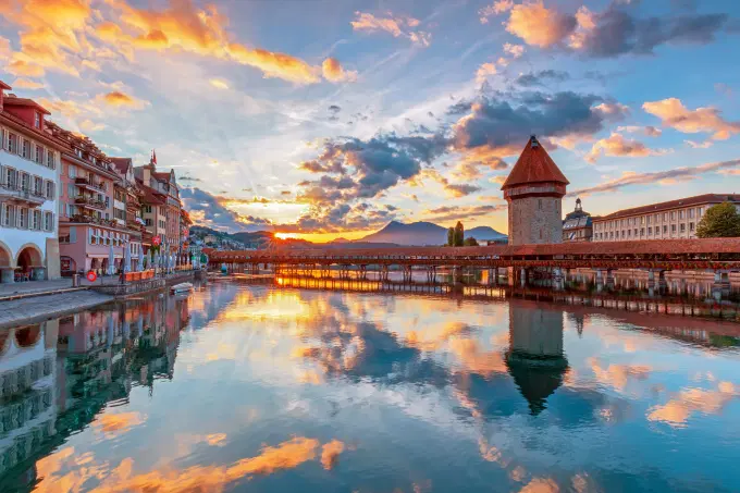 Cruise across Lucerne Lake with stunning alpine views all around