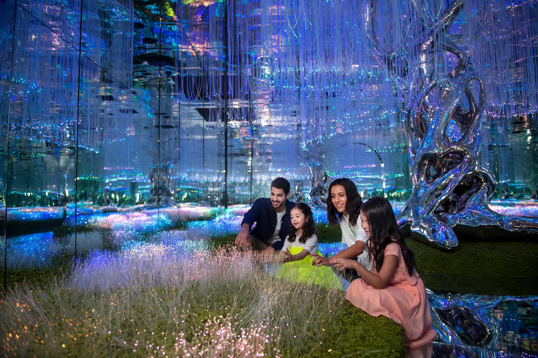 Marvel at the bioluminescent garden at the Flora attraction