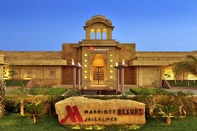 Aerial view of the Marriott Resort And Spa from the front side