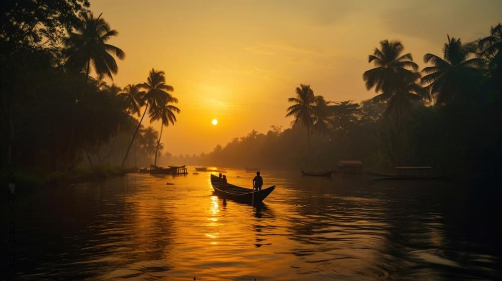 Scenic view of Kerala backwaters