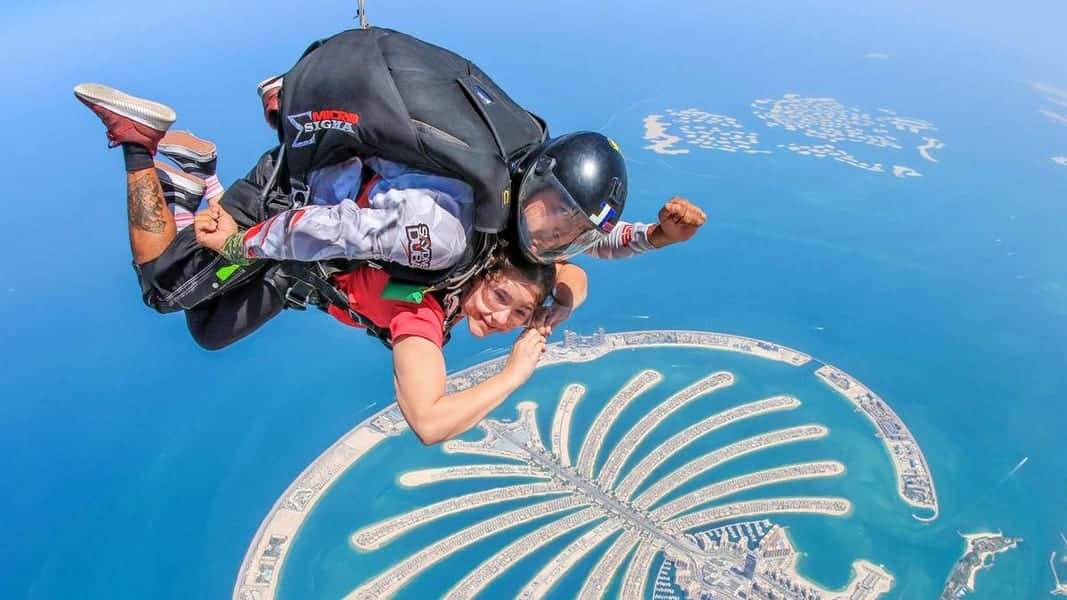 Sky Diving above Palm Jumeirah