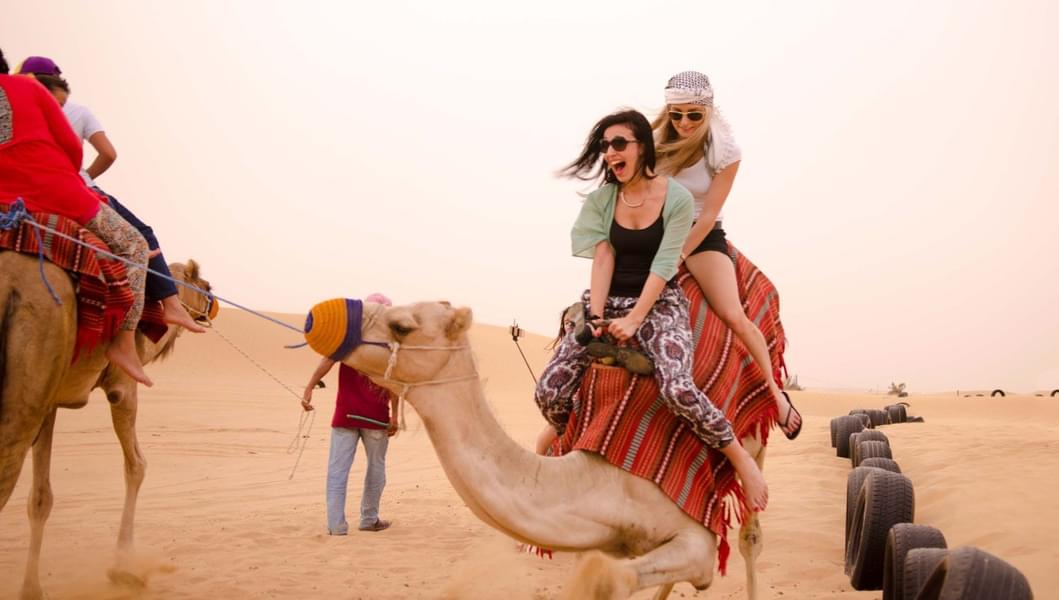 Hop on a camel and cruise in the desert