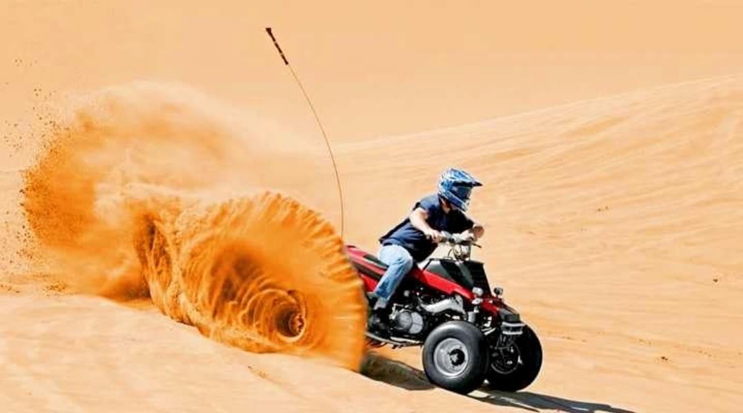 Feel the thrill of riding a quad bike on the amazing terrain
