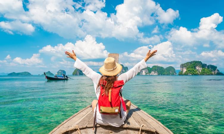 Girl enjoying the scenic views of Andaman Island