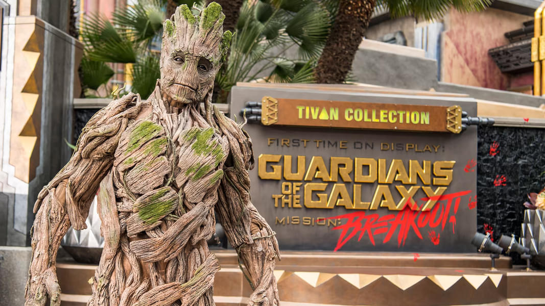 Groot at Guardians of the Galaxy ride