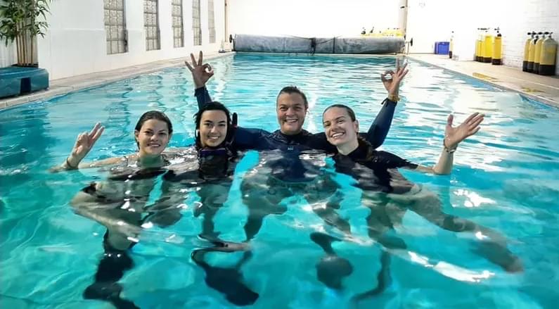 Enjoy diving in 33 degree Celsius heated pool