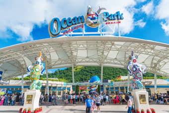 Visit the Ocean Park, a famous theme park in Hong Kong