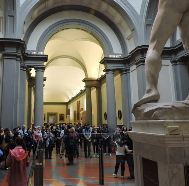 Stand in the large hall to see the popular sculpture of David