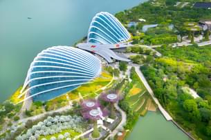 Aerial view of Gardens By the Bay