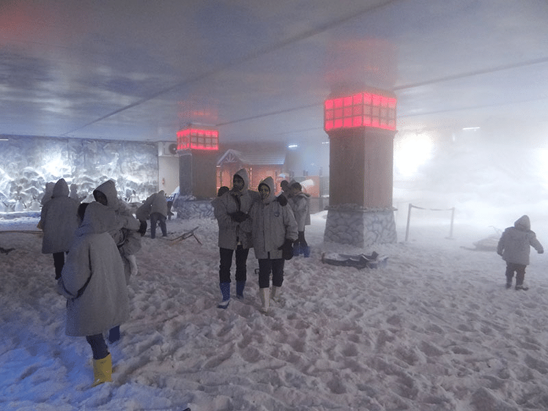 Throw snowballs at your friends or siblings at the snow play area