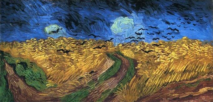 Wheatfields with Crows Painting in Vangogh Museum