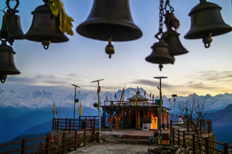 Trek to sacred Kunjapuri Temple for amazing Himalayan views at 1645 meters altitude