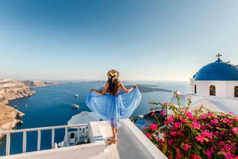 Girl in Santorini