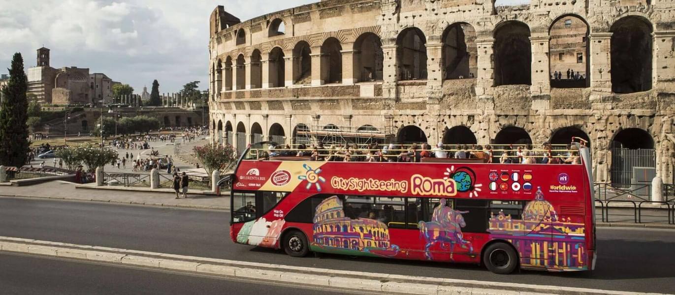 Explore Rome with an open-top bus