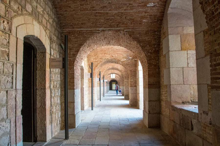 Stroll through the archade surrounding the parade ground 
