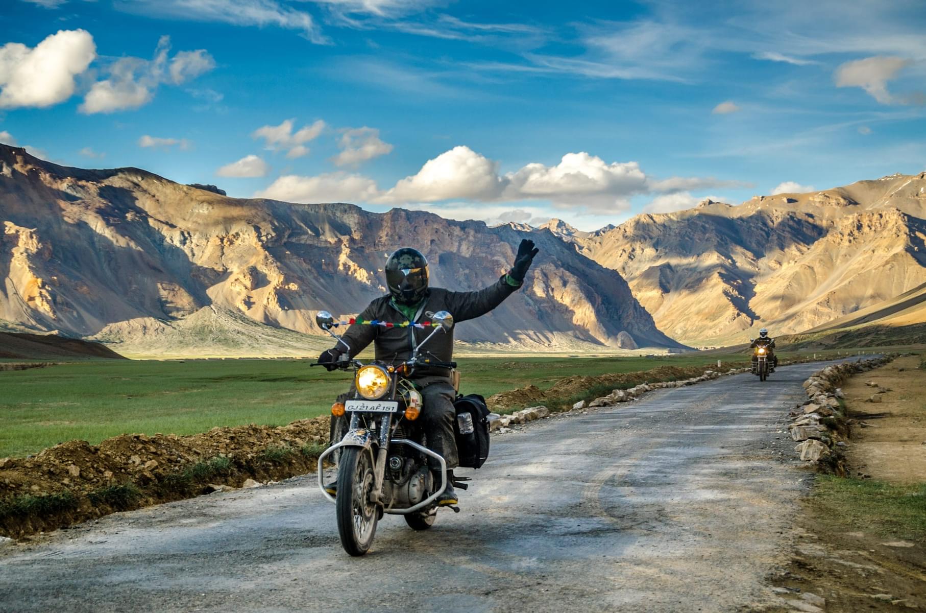 Get a thrilling experience amidst the arid mountains by taking a bike ride in the rugged terrains of the Ladakh valley. 